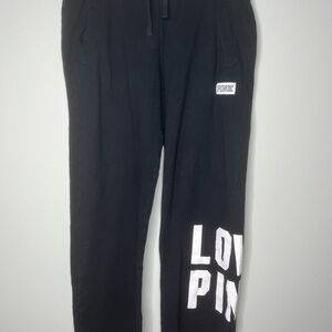 PINK Victoria's Secret Black Relaxed Fit Joggers
